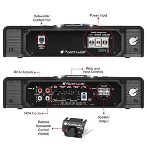 Planet Audio AC5000.1D Anarchy Series Car Amplifier - 5000 High Output, Class D, Monoblock, 1 Ohm Stable, Low Level Inputs, Low Pass Crossover, Mosfet Power Supply