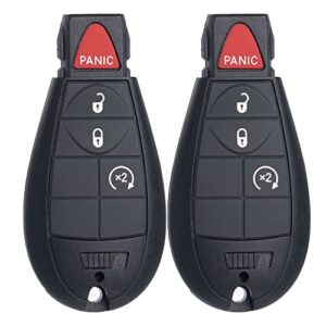 Key Fob FOBIK Keyless Entry Remote Start Control Replacement Fits for Dodge Ram 1500 2500 3500 HD 2013 2014 2015 2016 2017 2018 2019 2020 2021 GQ4-53T 56046955 AG 4 Button Pack of 2