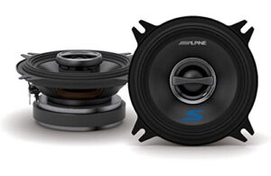 alpine s-s40 s-series 4-inch coaxial 2-way speakers (pair) – contains 4×6″ adapter plate