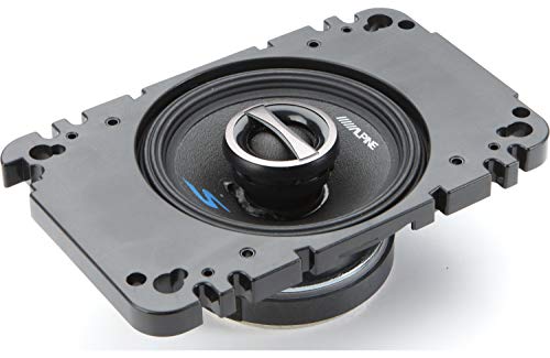 Alpine S-S40 S-Series 4-inch Coaxial 2-Way Speakers (pair) - Contains 4x6" Adapter Plate