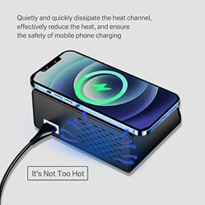 USB Charger Hub ASOMETECH 100W 8-Port Desktop Multiple USB Charging Station with PD Port, Quick Charge 3.0 USB Port, Wireless Charger, LCD Display Fast USB C Charger for iPhone 12, Tablet and More