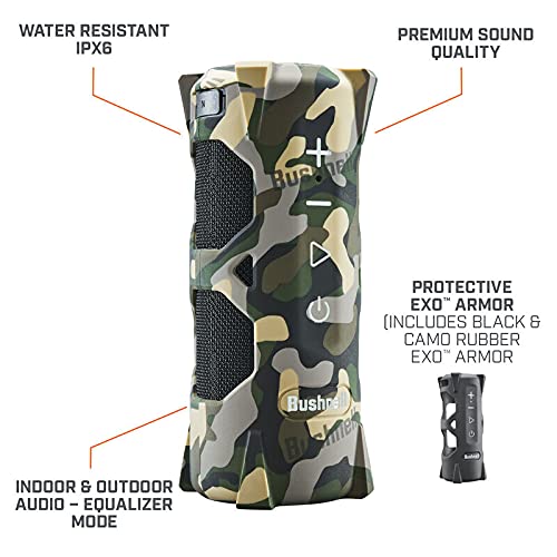 Bushnell Outdoorsman Bluetooth Speaker, Bite Magnetic Mount, Rugged Rubber Armor