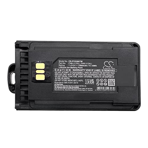 Replacement Battery for Vertex YAESU FNB-V133Li VX-261 VX-260 EVX-231 EVX-261 EVX-534 EVX-531 Series 1500mAh/7.4V
