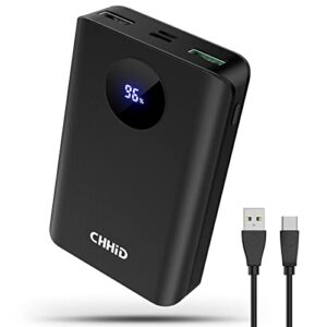 chhid 5v 2a heated vest battery pack,pd 22.5w fast charging 10000mah power bank,lcd display portable charger with usb-c fast charging cord,battery phone charger for iphone,android etc.