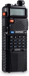 baofeng uv-5r two-way radio walkie talkies, dual band, 128 channels with 3800mah and earpiece-black
