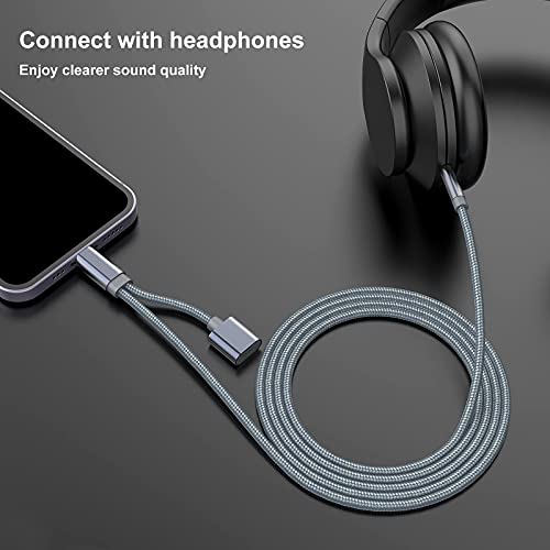 LMUBOY Lightning to 3.5mm Aux Cord for iPhone with Charging Port,Car Audio Aux Cable Compatible with iPhone 13 12 11 Mini Max Pro X XR XS Se 8 8P 7 7P,Work with Speaker/Stereo/Headphone