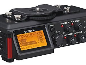 TASCAM 4-Channel Portable Linear PCM Audio Recorder for DSLR and Video Cameras, Black (DR-70D)