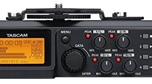 TASCAM 4-Channel Portable Linear PCM Audio Recorder for DSLR and Video Cameras, Black (DR-70D)