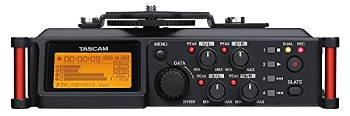 TASCAM 4-Channel Portable Linear PCM Audio Recorder for DSLR and Video Cameras, Black (DR-70D)