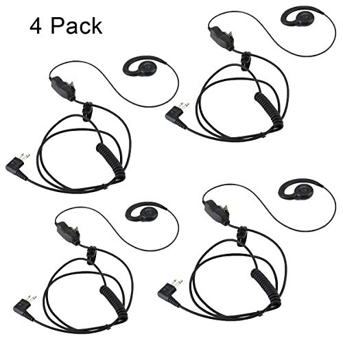 HWAYO Walkie Talkie Swivel Earpiece with Microphone and PTT for Motorola Two Way Radio - Motorola Swivel Earpiece Compatible with Walkie Talkies CLS1410, CLS1100, HKLN4604A (4 Pack)