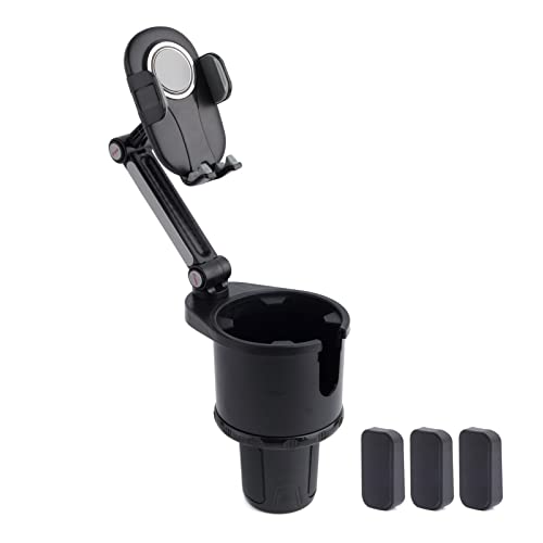 Toprema Car Cup Holder Phone Mount Multifunctional Car Cup Holder Expander Adjustable Base with 360° Rotatable Cell Phone Holder for Car