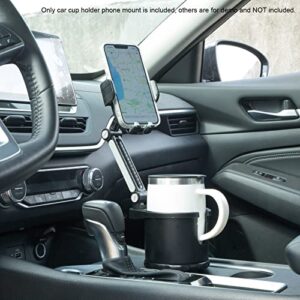 Toprema Car Cup Holder Phone Mount Multifunctional Car Cup Holder Expander Adjustable Base with 360° Rotatable Cell Phone Holder for Car