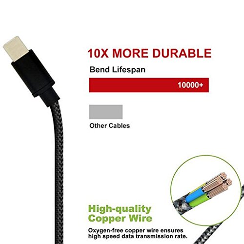 10ft Long USB Cable Type-C Charger Cord Power Wire USB-C Compatible with Motorola Moto G6 - Moto G7 - Moto G7 Play - Moto G7 Power - Moto Z Force Droid