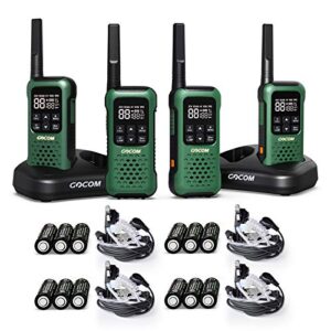 gocom g9 waterproof walkie talkie for adult long range, floating portable two way radio, noaa weather alert,sos,flashlight, rechargeable 2 way raido for adults (4 pack)