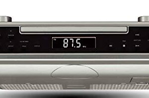 SYLVANIA SKCR2713 Under Counter CD Player with Clock Radio and Bluetooth, Silver