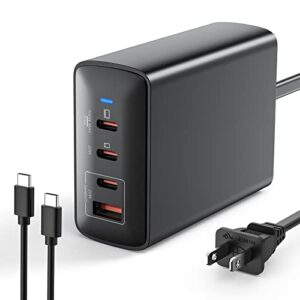 geekera 100w usb c charger – 4 port fast gan iii usb charging station 3 usb-c + usb-a, multiport pd pps wall charger block for macbook pro/air, thinkpad, dell xps, steam deck, ipad pro, iphone, galaxy