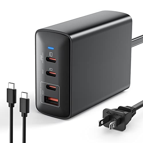 GEEKERA 100W USB C Charger - 4 Port Fast GaN III USB Charging Station 3 USB-C + USB-A, Multiport PD PPS Wall Charger Block for MacBook Pro/Air, ThinkPad, Dell XPS, Steam Deck, iPad Pro, iPhone, Galaxy