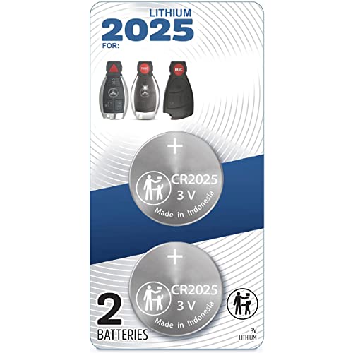 (2 Pack) CR2025 2025 Remote Key FOB Battery OEM Replacement for Mercedes Benz MB 1995-2015 IYZ-3312 IYZ3312 IYZDC and P/N’s: 5WK47283 20490562029999 20490511049999 – (2, 3 or 4 Button Remotes)