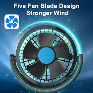 FiveJoy Car Fan 360 Degree Rotatable - 12V DC Electric 2 Speed Dual Head Fans, Quiet Strong Dashboard Cooling Air Circulator Fan for Sedan SUV RV Boat Auto Vehicles Golf or Home Father's Day