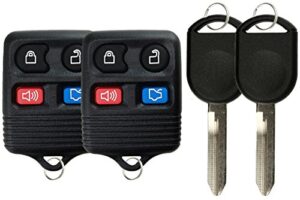 keylessoption keyless entry remote control fob uncut blank car ignition key for cwtwb1u345, gq43vt11t, h92 (pack of 2)