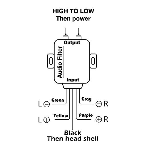 Car Stereo Audio Speak Signal Hi-Low Converter for Auto Amp Subwoofer Amplifier CD Player High to Low Adapter