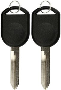 keylessoption replacement uncut ignition chipped car key transponder blank for ford lincoln mercury mazda (pack of 2)