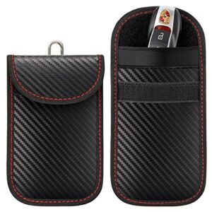 2 Pack Faraday Key Fob Protector, RFID Key Fob Protector Pouch, Faraday Bag Anti-Theft RFID Blocking EMF Cage for Keyless Car Key