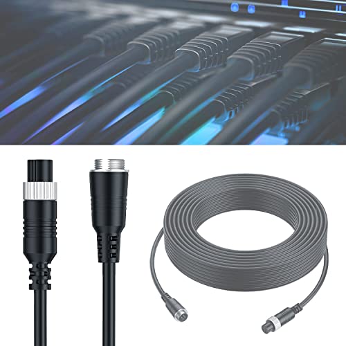 EKYLIN 32FT 10M Car Video 4-Pin Aviation Extension Cable for CCTV Rearview Camera Truck Trailer Camper Bus Vehicle Backup Monitor System Waterproof Shockproof