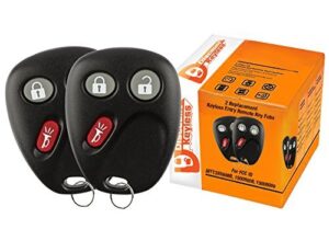 discount keyless replacement key fob car entry remote for chevy trailblazer gmc envoy 15008008, 15008009 (2 pack)