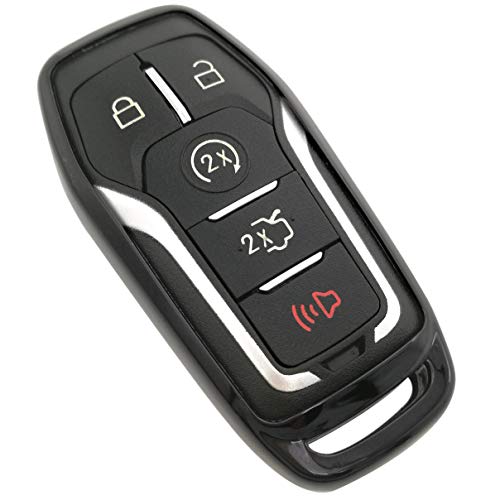 Black TPU Key Fob Cover Case Remote Holder Skin Glove for Ford Fusion F-150 Edge Explorer Mustang Lincoln MKZ MKC 3/4/5 Buttons Smart Key(NOT fit Flip/Folding key)