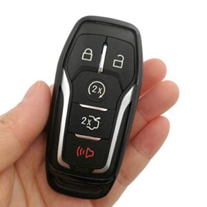 Black TPU Key Fob Cover Case Remote Holder Skin Glove for Ford Fusion F-150 Edge Explorer Mustang Lincoln MKZ MKC 3/4/5 Buttons Smart Key(NOT fit Flip/Folding key)