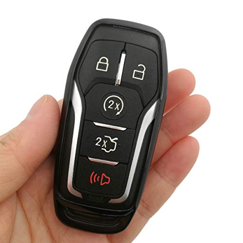 Black TPU Key Fob Cover Case Remote Holder Skin Glove for Ford Fusion F-150 Edge Explorer Mustang Lincoln MKZ MKC 3/4/5 Buttons Smart Key(NOT fit Flip/Folding key)