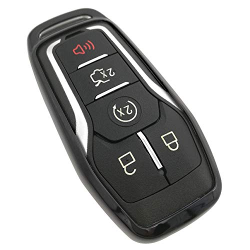 Black TPU Key Fob Cover Case Remote Holder Skin Glove for Ford Fusion F-150 Edge Explorer Mustang Lincoln MKZ MKC 3/4/5 Buttons Smart Key(NOT fit Flip/Folding key)