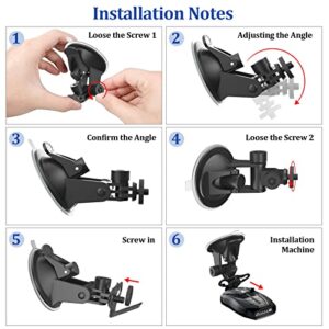 Plozoe Radar Detector Mount,Windshield and Dashboard Radar Holder,Suction Cup Radar Detector Mount,Compatible with Cobra RAD 480i Radar Detector Mount etc. (0.86)