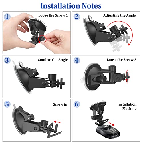 Plozoe Radar Detector Mount,Windshield and Dashboard Radar Holder,Suction Cup Radar Detector Mount,Compatible with Cobra RAD 480i Radar Detector Mount etc. (0.86)