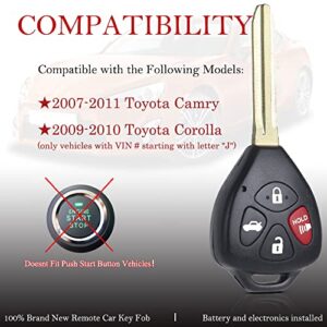 Key Fob Remote Replacement Fits for Toyota Camry 2007 2008 2009 2010 2011/Corolla 2009-2010 HYQ12BBY Keyless Entry Remote Control 89070-06232