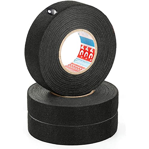 Wire Loom Harness Tape, Wiring Harness Cloth Tape, Adhesive Fabric Tape, High Temperature Resistant Automotive Wiring Harness Tape,(19 mm X 13m,3 Rolls)