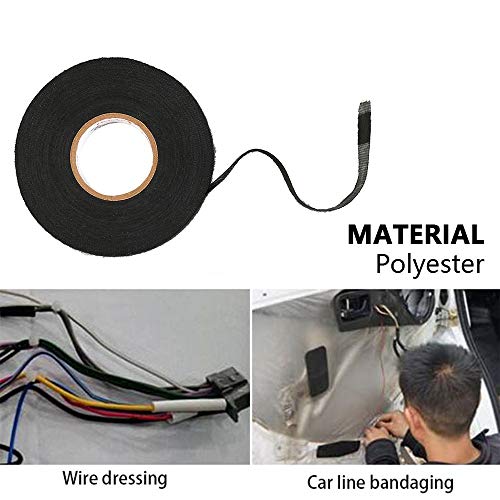 Wire Loom Harness Tape, Wiring Harness Cloth Tape, Adhesive Fabric Tape, High Temperature Resistant Automotive Wiring Harness Tape,(19 mm X 13m,3 Rolls)