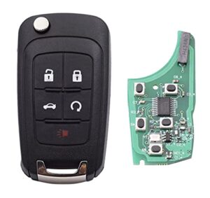 5 buttons keyless remote flip car key fob fit for chevy camaro 2010-2016/chevy cruze 2010-2016/chevy equinox 2010-2016/chevy malibu 2010-2016 fcc oht01060512 (1)
