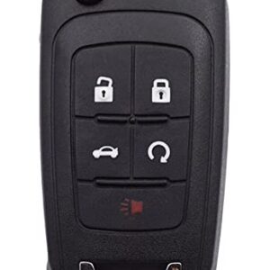 5 Buttons Keyless Remote Flip Car Key Fob Fit for Chevy Camaro 2010-2016/Chevy Cruze 2010-2016/Chevy Equinox 2010-2016/Chevy Malibu 2010-2016 FCC OHT01060512 (1)