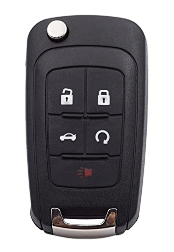 5 Buttons Keyless Remote Flip Car Key Fob Fit for Chevy Camaro 2010-2016/Chevy Cruze 2010-2016/Chevy Equinox 2010-2016/Chevy Malibu 2010-2016 FCC OHT01060512 (1)