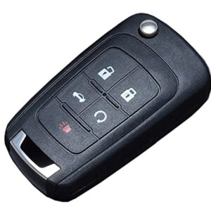 5 Buttons Keyless Remote Flip Car Key Fob Fit for Chevy Camaro 2010-2016/Chevy Cruze 2010-2016/Chevy Equinox 2010-2016/Chevy Malibu 2010-2016 FCC OHT01060512 (1)