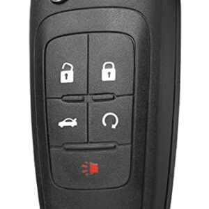 5 Buttons Keyless Remote Flip Car Key Fob Fit for Chevy Camaro 2010-2016/Chevy Cruze 2010-2016/Chevy Equinox 2010-2016/Chevy Malibu 2010-2016 FCC OHT01060512 (1)