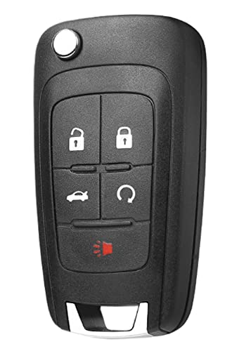 5 Buttons Keyless Remote Flip Car Key Fob Fit for Chevy Camaro 2010-2016/Chevy Cruze 2010-2016/Chevy Equinox 2010-2016/Chevy Malibu 2010-2016 FCC OHT01060512 (1)