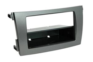 scosche ta2101dgb compatible with 2009-13 toyota corolla iso double din & din+pocket dash kit, dk. gray