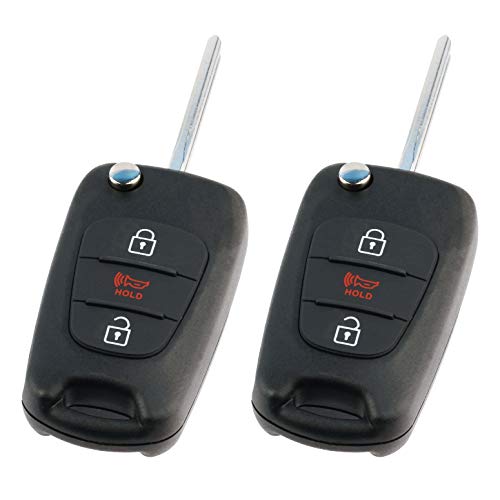 fits 2012-2014 Kia Rio / 2010-2013 Kia Soul Flip Key Fob Remote Case Shell (NYOSEKSAM11ATX), Set of 2