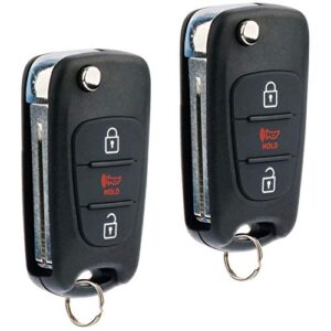 fits 2012-2014 Kia Rio / 2010-2013 Kia Soul Flip Key Fob Remote Case Shell (NYOSEKSAM11ATX), Set of 2