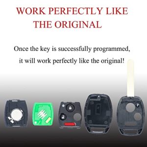 Key Fob Remote Replacement Fits Honda CR-V 2007 2008 2009 2010 2011 2012 2013/CR-Z 2011-2014 2015/Fit/Insight/Accord Coupe/Crosstour MLBHLIK-1T Keyless Entry Remote Control 35111-SWA-306(Pack of 2)