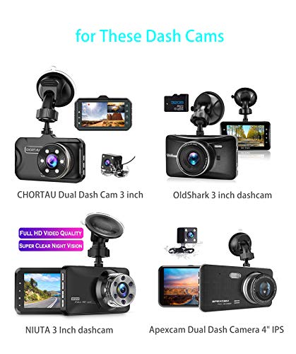 Glucrean Dash Cam Mount Compatible with CHORTAU/ OldShark/ NIUTA/ Apexcam dashcam, Suction Cup Mount Easy to Install and Use, Strong Suction Power Hight Durability and Removeable 2 Pcs