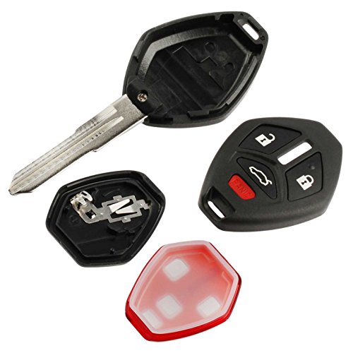 Key Fob Keyless Entry Uncut Remote Shell Case & Pad fits Mitsubishi 2007-2012 Eclipse / 2007-2012 Galant / 2007-2015 Lancer